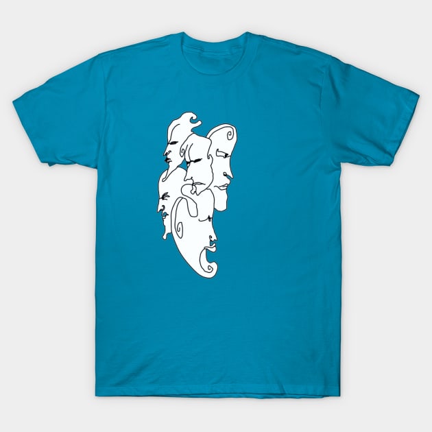 Dance of Faces Minimalist Art T-Shirt by NibsonMother